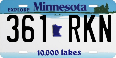 MN license plate 361RKN