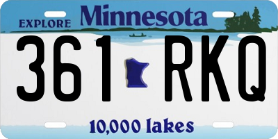 MN license plate 361RKQ