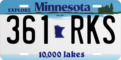 MN license plate 361RKS