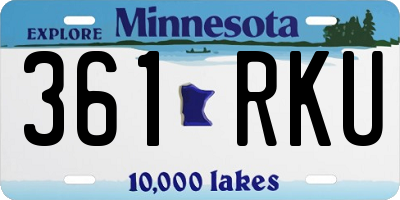MN license plate 361RKU