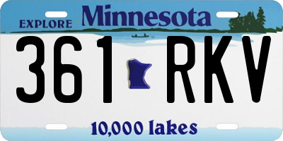 MN license plate 361RKV
