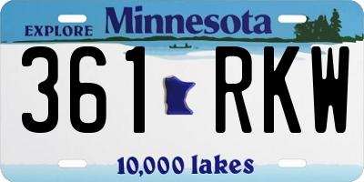MN license plate 361RKW