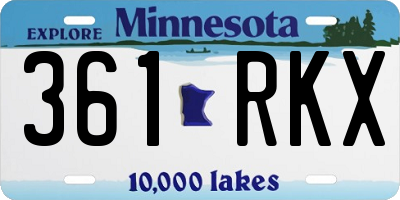 MN license plate 361RKX
