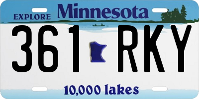 MN license plate 361RKY