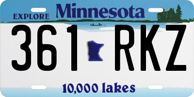 MN license plate 361RKZ