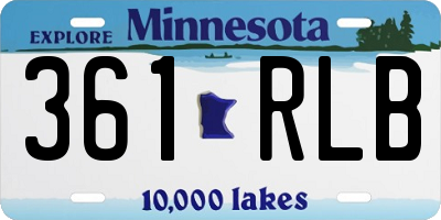 MN license plate 361RLB