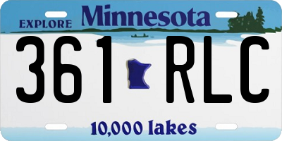 MN license plate 361RLC