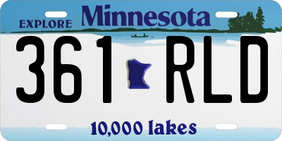 MN license plate 361RLD