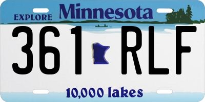 MN license plate 361RLF