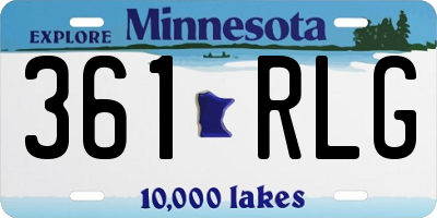 MN license plate 361RLG