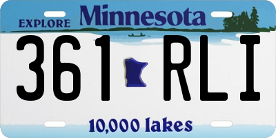 MN license plate 361RLI
