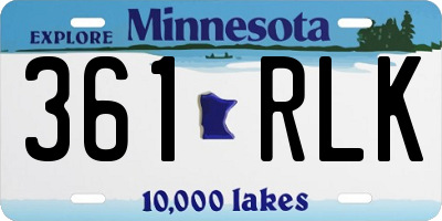 MN license plate 361RLK