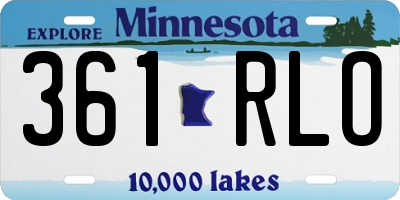 MN license plate 361RLO