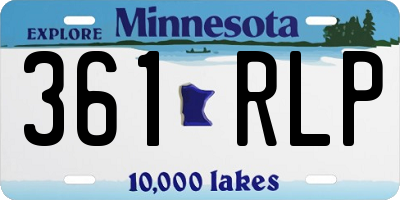 MN license plate 361RLP
