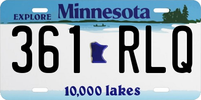 MN license plate 361RLQ
