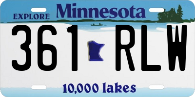 MN license plate 361RLW