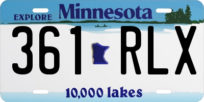 MN license plate 361RLX