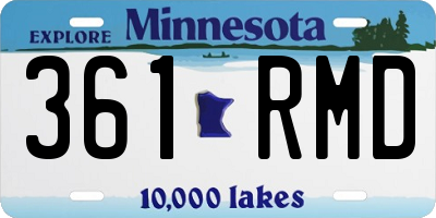 MN license plate 361RMD