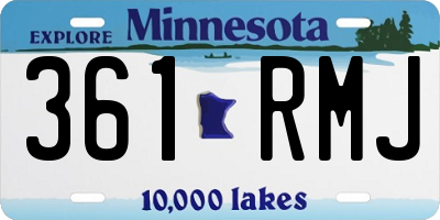 MN license plate 361RMJ