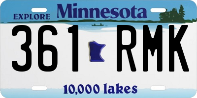 MN license plate 361RMK