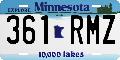 MN license plate 361RMZ