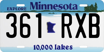 MN license plate 361RXB