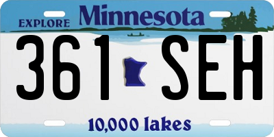 MN license plate 361SEH