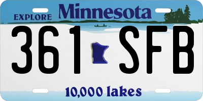 MN license plate 361SFB