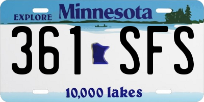MN license plate 361SFS