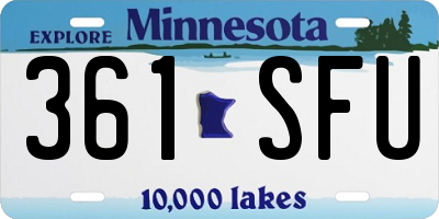 MN license plate 361SFU