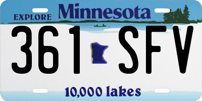 MN license plate 361SFV