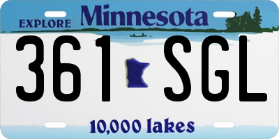 MN license plate 361SGL