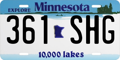 MN license plate 361SHG