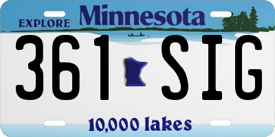 MN license plate 361SIG