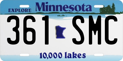 MN license plate 361SMC