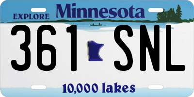 MN license plate 361SNL