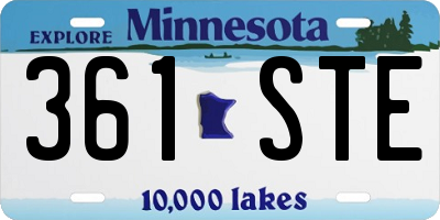 MN license plate 361STE