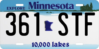 MN license plate 361STF