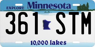 MN license plate 361STM