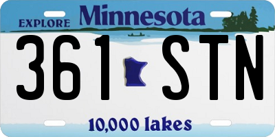 MN license plate 361STN