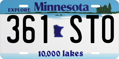 MN license plate 361STO