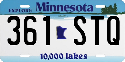 MN license plate 361STQ