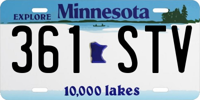 MN license plate 361STV