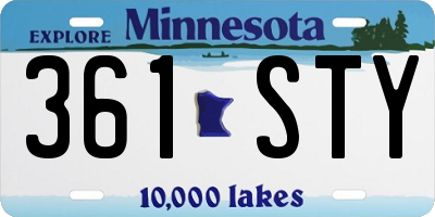 MN license plate 361STY