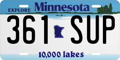 MN license plate 361SUP