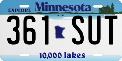 MN license plate 361SUT