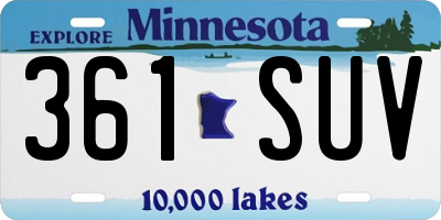 MN license plate 361SUV