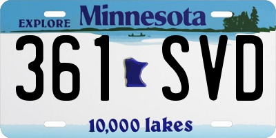 MN license plate 361SVD