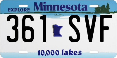 MN license plate 361SVF