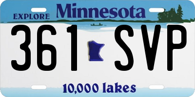 MN license plate 361SVP